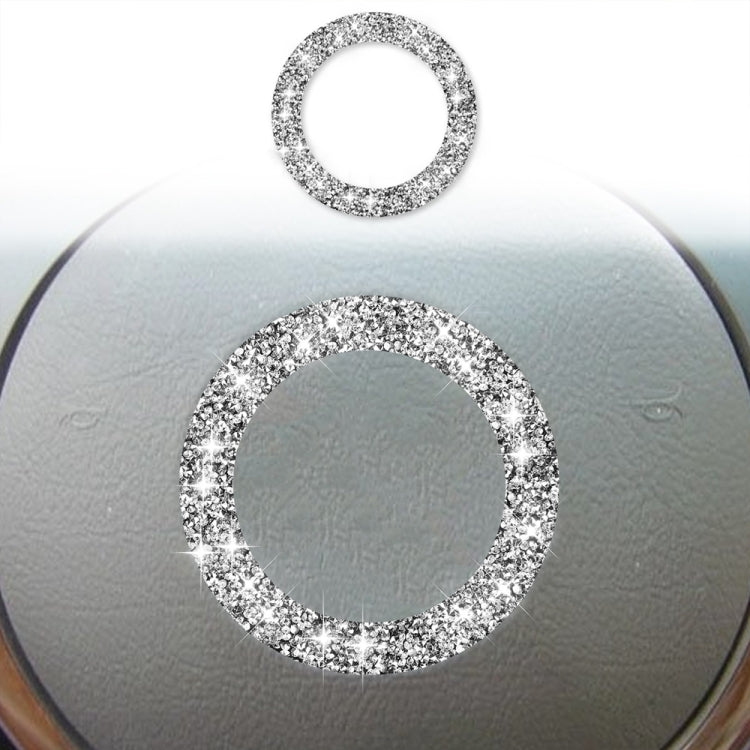 Car Steering Wheel Logo Circle Diamond Decoration Sticker, Left and Right Drive, Steering Wheel Logo Circle