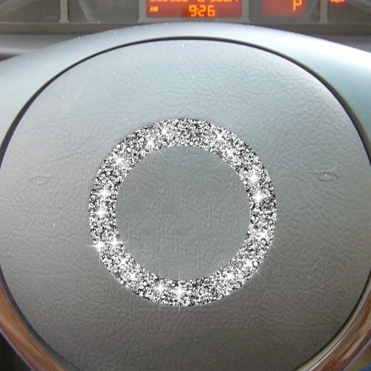 Car Steering Wheel Logo Circle Diamond Decoration Sticker, Left and Right Drive, Steering Wheel Logo Circle