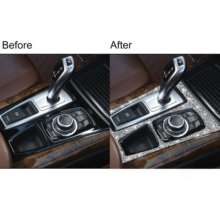 For BMW X5 E70 2008-2013 / X6 E71 2009-2014 Car Gear Panel Diamond Decoration Sticker, Gear Panel, High Configuration Left Drive, Gear Panel, High Configuration Right Drive