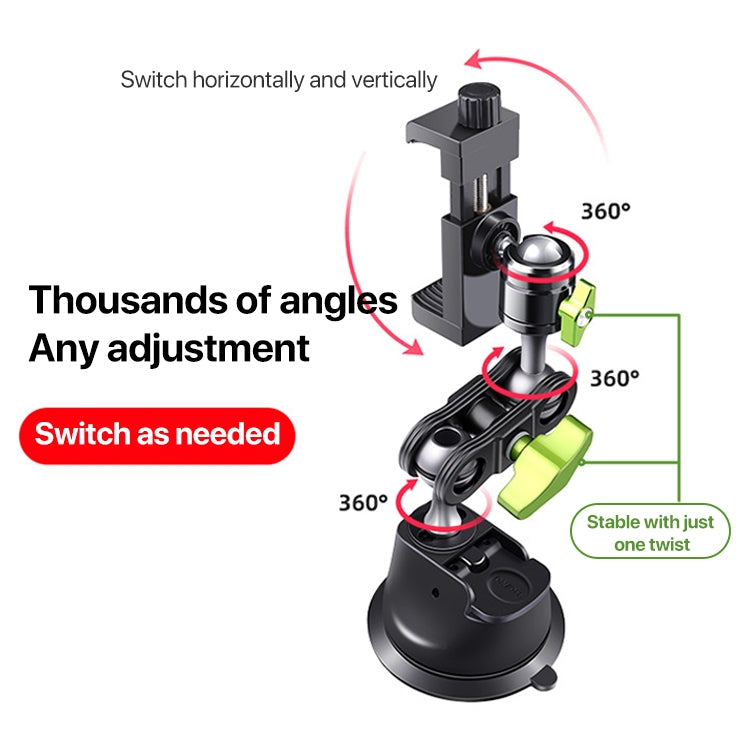 Single Suction Cup Pea Clamp Arm Holder, 23cm with Knob Phone Clamp, 33cm with Knob Phone Clamp, 23cm with Elastic Phone Clamp, 33cm with Elastic Phone Clamp, 23cm with Metal Phone Clamp, 33cm with Metal Phone Clamp