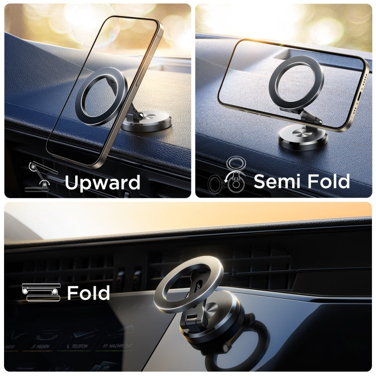JOYROOM JR-ZS403 Metal Foldable Magnetic Car Phone Mount, JR-ZS403 Black, JR-ZS403 Metal Grey