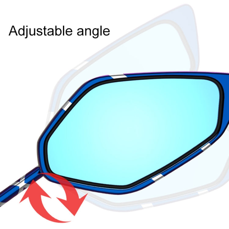 Motorcycle / Electromobile Modified Diamond-shaped Burnt Titanium Plating Rearview Mirror, Carbon Fiber Type X Texture
