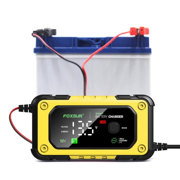 FOXSUR 7A 12V Car / Motorcycle Smart Battery Charger, EU Plug, US Plug, UK Plug