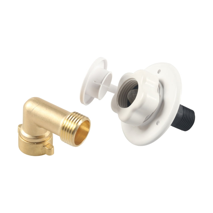 RV Water Inlet Check Valve Set with 90 Degree 3/4 Connector Adapter