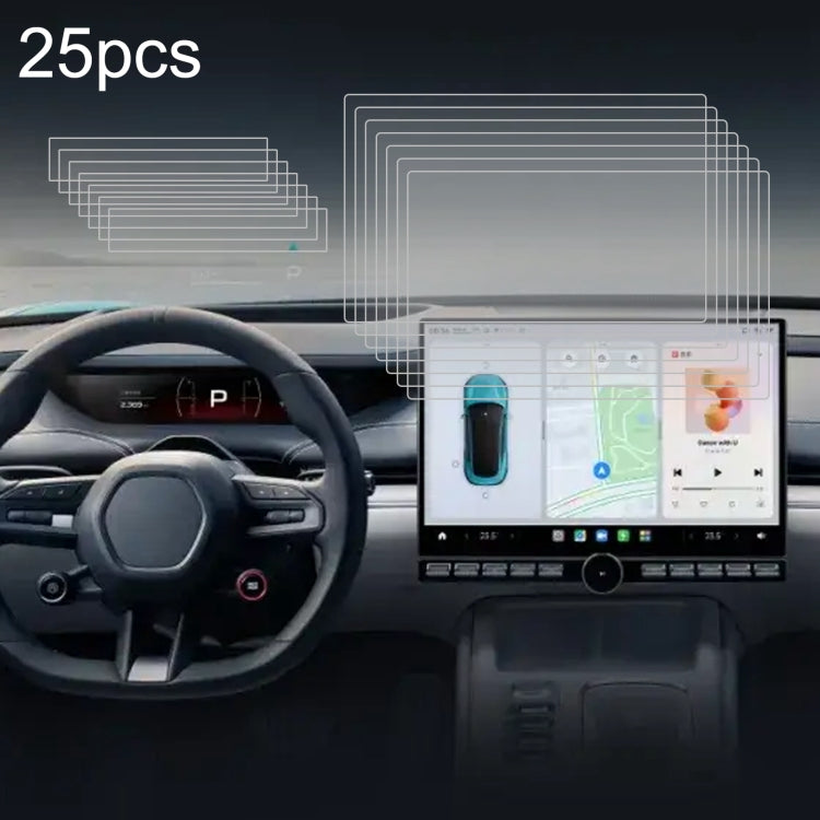 25pcs Car Navigator Protective Film Tempered Glass Film, For Tesla Model 3 2024, For XIAOMI SU7