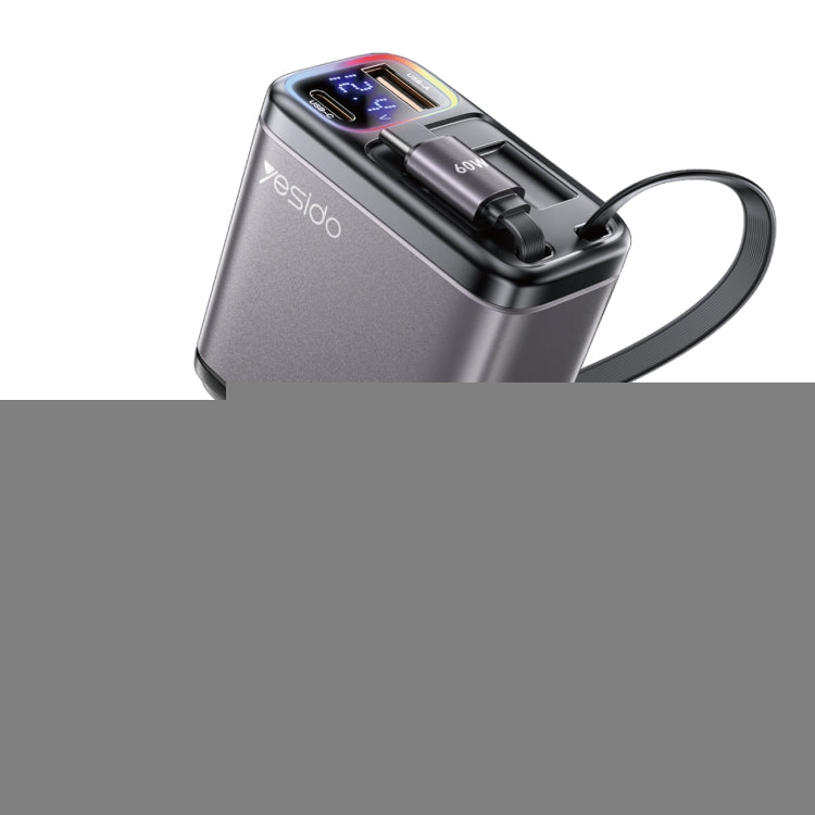 Yesido Y63 4 in 1 117W USB-C / Type-C+USB Multifunctional Retractable Dual Line Digital Display Car Fast Charger