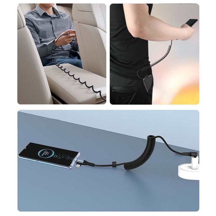 For LeadingIdeal L9 / L8 / L7 / L6 PD65W Type-C Elbow to Type-C, 8 Pin Spring Charging Cable