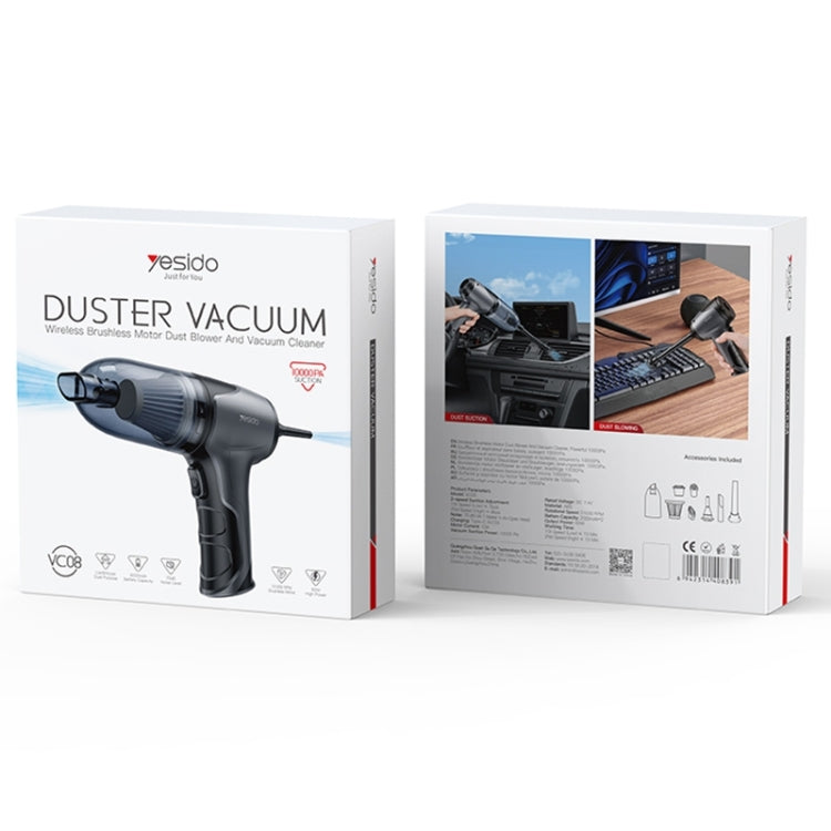 Yesido VC08 Brushless Motor Car Blowing and Suction Dual-Purpose Vacuum Cleaner, VC08