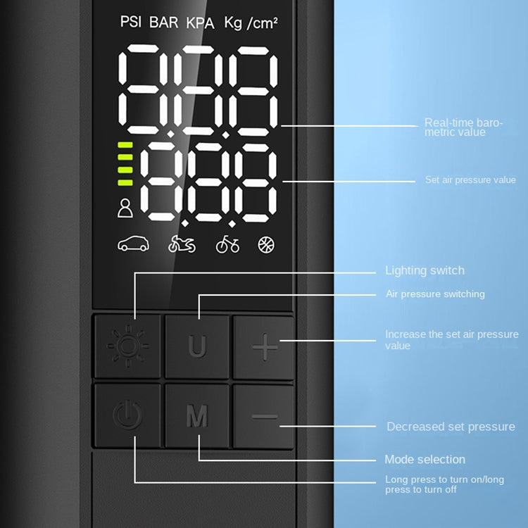 T7 Car Digital Display Portable Smart Electric Air Pump, T7