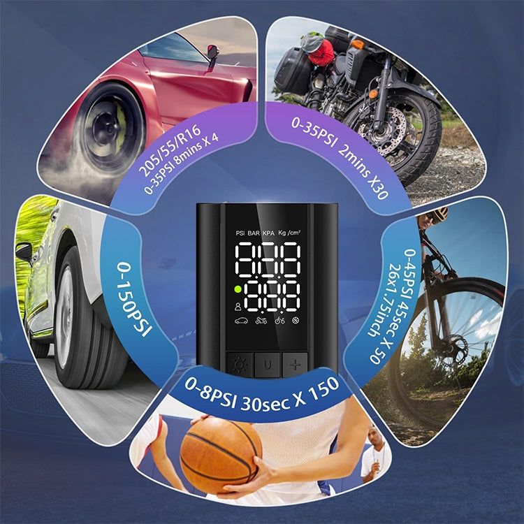 T7 Car Digital Display Portable Smart Electric Air Pump, T7