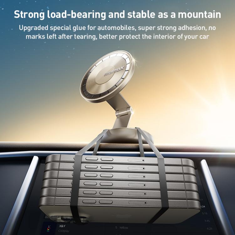 MOMAX CM30 Pac Mount Universal Transparent Magnetic Rotating Car Holder, CM30 (Titanium Gold)