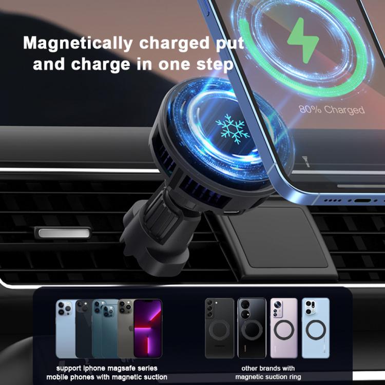 Q7 RGB Semiconductor Heat Dissipation 15W Car Wireless Charger Phone Holder, Q7
