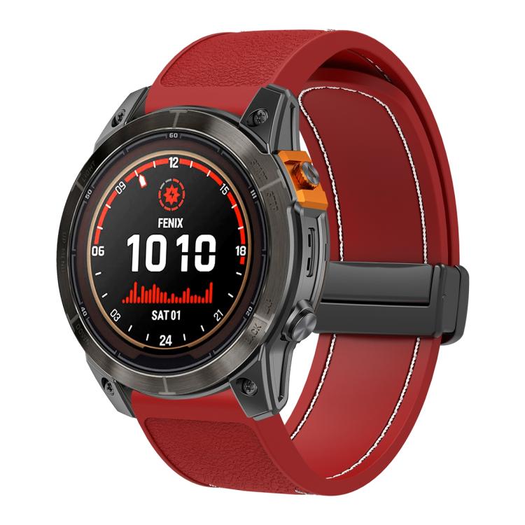 Folding Magnetic Buckle Quick Release Silicone Watch Band