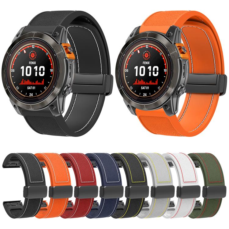 Folding Magnetic Buckle Quick Release Silicone Watch Band