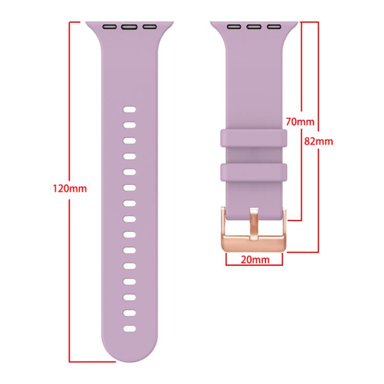 Plain Solid Color Rose Gold Buckle Silicone Watch Band