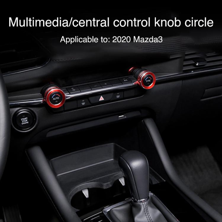 2pcs Multimedia / Central Control Knob Metal Decorative Ring, For Mazda Axela CX-30 2020-2022