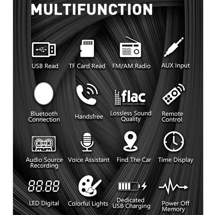 SWM-80A DC12V Car MP3 Support FM/AM &amp; Bluetooth &amp; Mobile Phone Voice Assistant