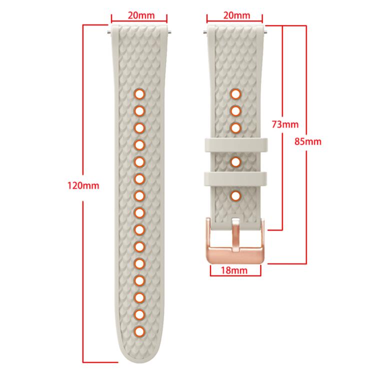 Fish Scale Texture Two Color Silicone Watch Band
