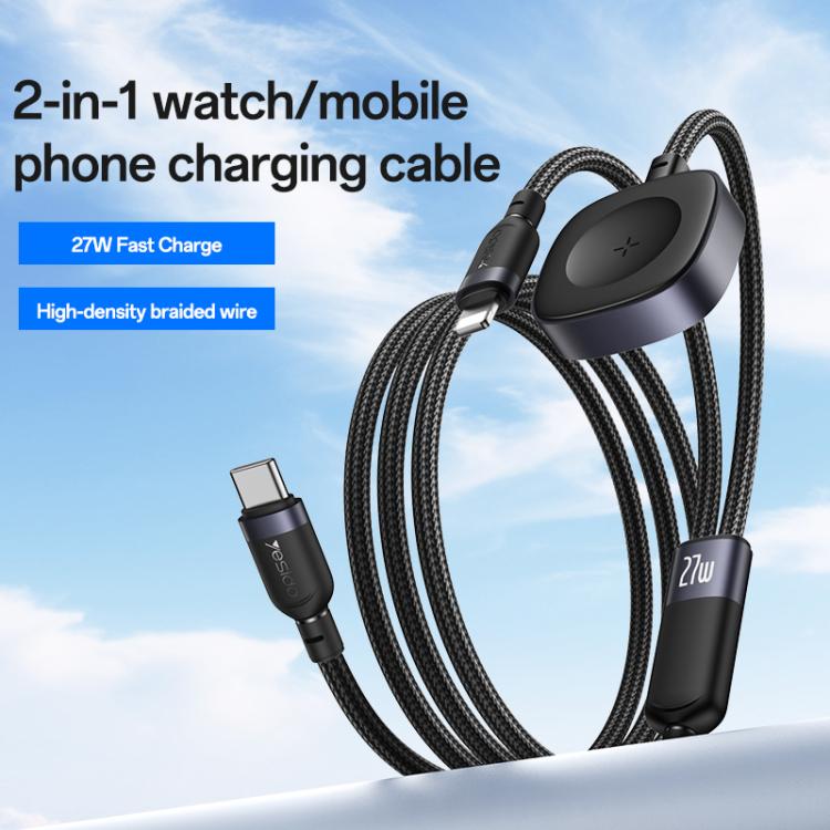 Yesido CA136L 27W USB-C / Type-C to 8 Pin &amp; iWatch 2 in 1 Charging Cable