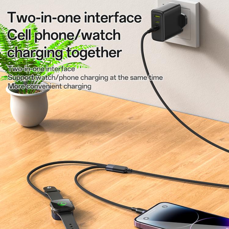 Yesido CA136L 27W USB-C / Type-C to 8 Pin &amp; iWatch 2 in 1 Charging Cable