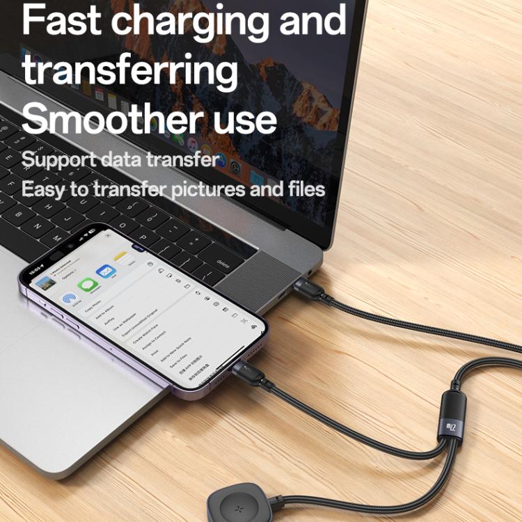 Yesido CA136L 27W USB-C / Type-C to 8 Pin &amp; iWatch 2 in 1 Charging Cable