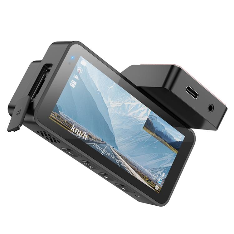 hoco DV12 2K 3.69 inch IPS Screen Display GPS Driving Recorder with Rear Camera, DV12