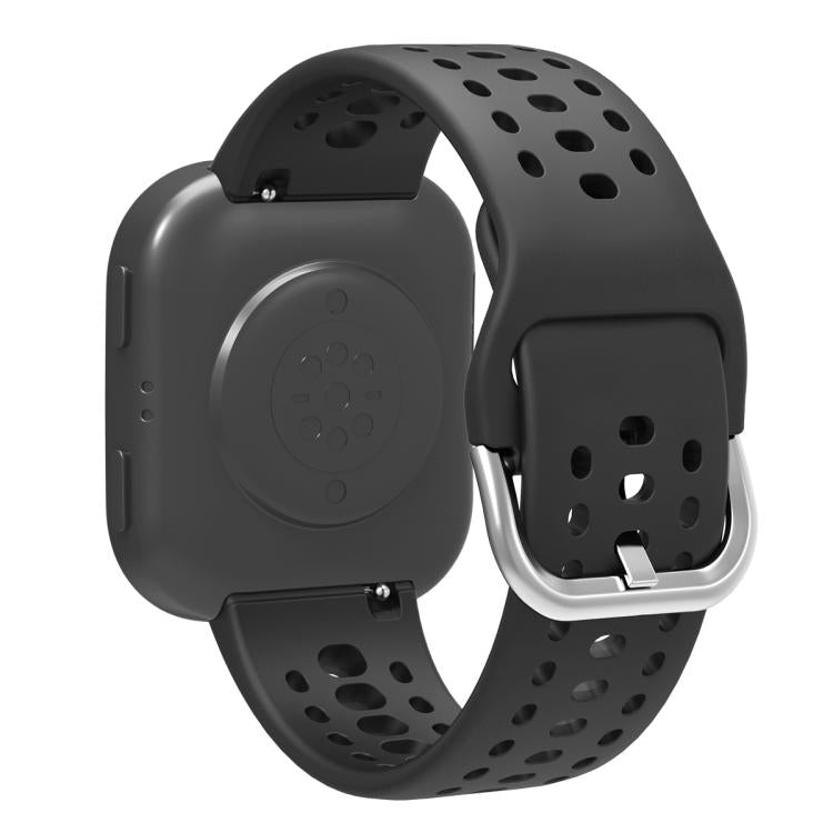 Silver Buckle Solid Color Silicone Watch Band
