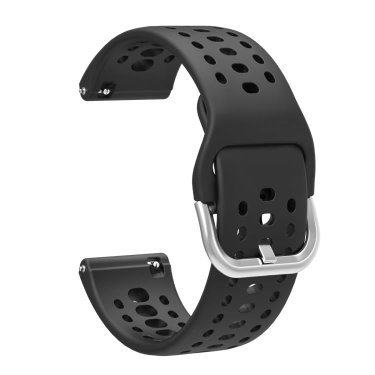 Silver Buckle Solid Color Silicone Watch Band