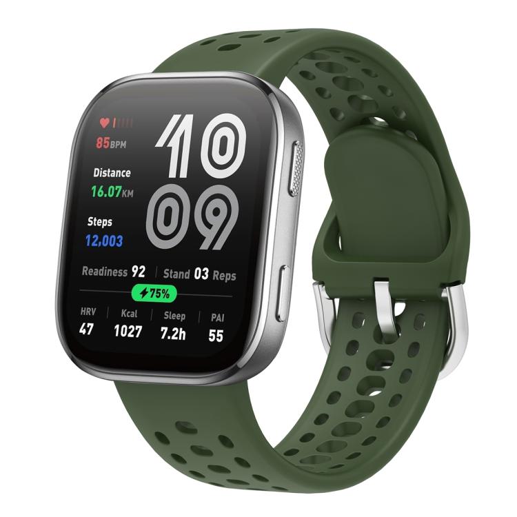 Silver Buckle Solid Color Silicone Watch Band