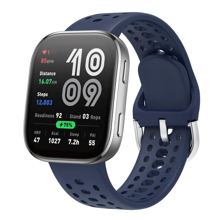 Silver Buckle Solid Color Silicone Watch Band