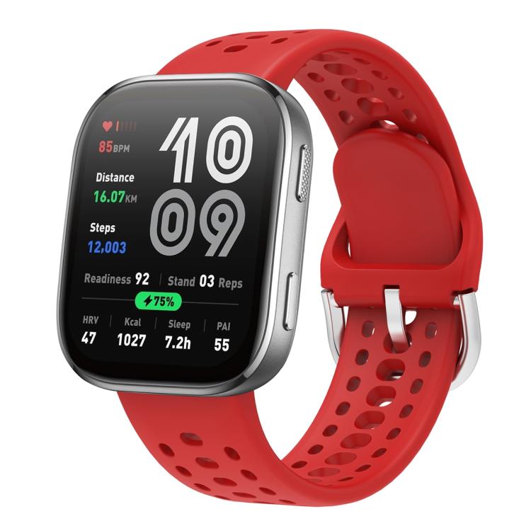 Silver Buckle Solid Color Silicone Watch Band