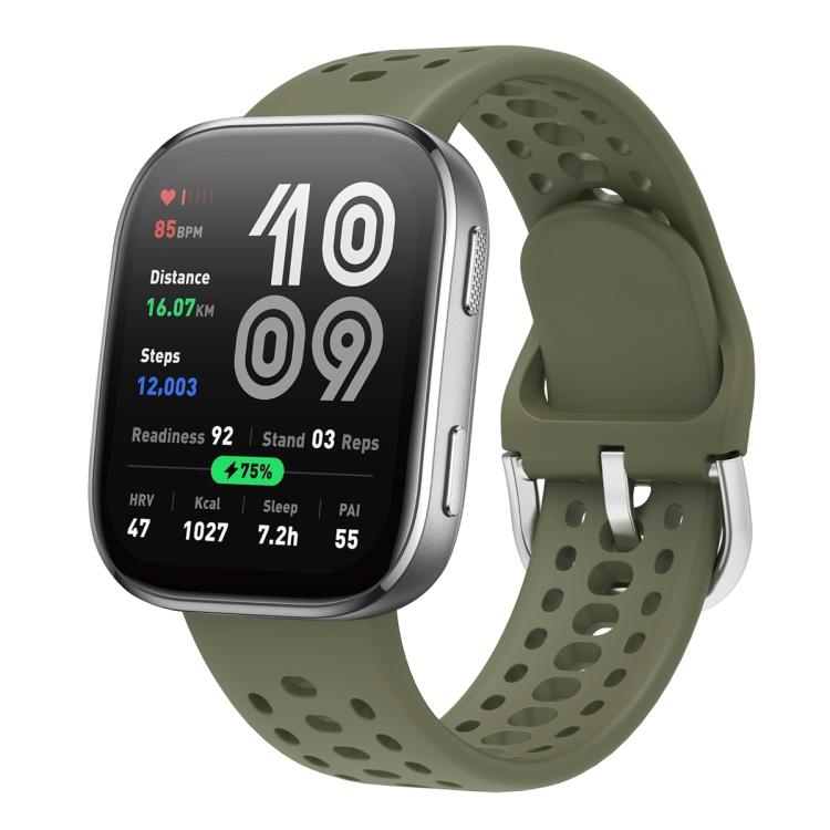Silver Buckle Solid Color Silicone Watch Band