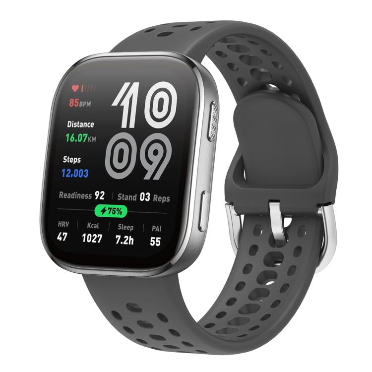Silver Buckle Solid Color Silicone Watch Band