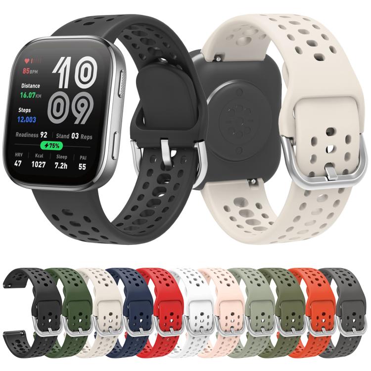 Silver Buckle Solid Color Silicone Watch Band
