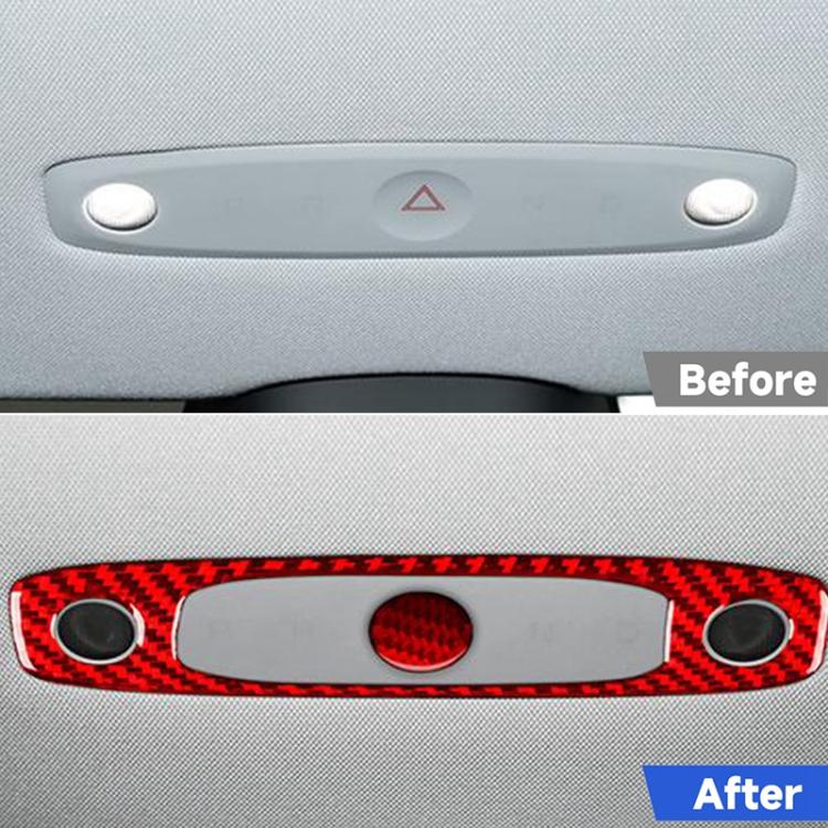 For Tesla Model 3 2023- 2pcs/Set Carbon Fiber Car Reading Light Panel Decorative Sticker, For Tesla Model 3 2023- Car Reading Light Panel