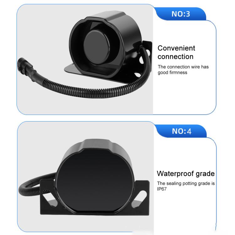 12V / 24V Waterproof Voice Reversing Horn Alarm Buzzer, with Cable, Reversing Horn