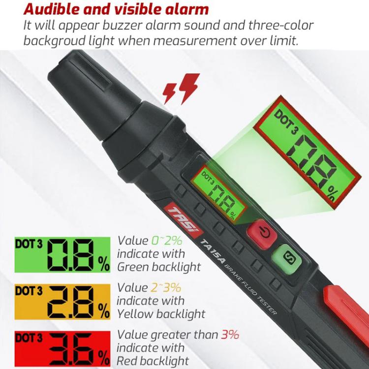 TASI TA15A Car Brake Fluid Detection Pen Brake Fluid Tester, TA15A