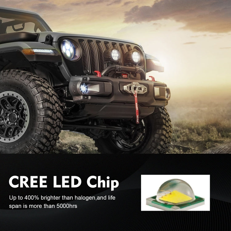 7 inch H4 / H13 DC 9V-30V 4000LM 6000K 40W 7 inch Car Round Shape LED Headlight Lamps for Jeep Wrangler, DC 9V-30V 4000LM 6000K 40W