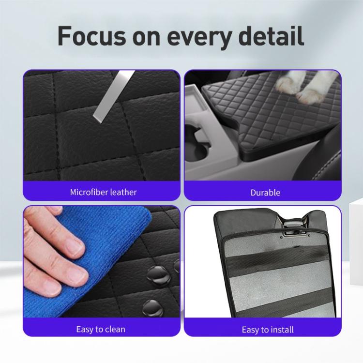 Car Central Armrest Box Protective Leather Cover Mat for Ford F150 2015-2022, For Ford F150 2015-2022