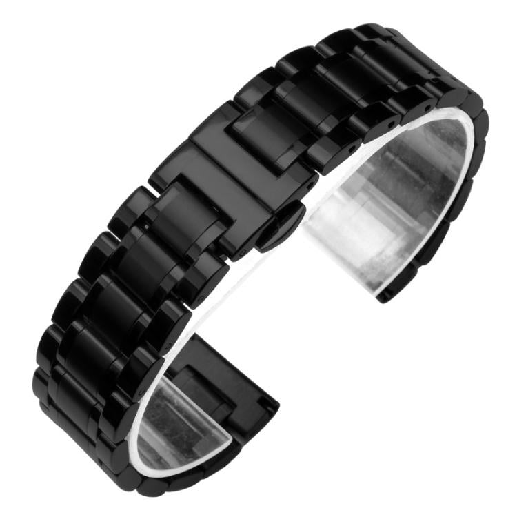 xDfind Five-bead Solid Stainless Steel Butterfly Buckle Watch Band