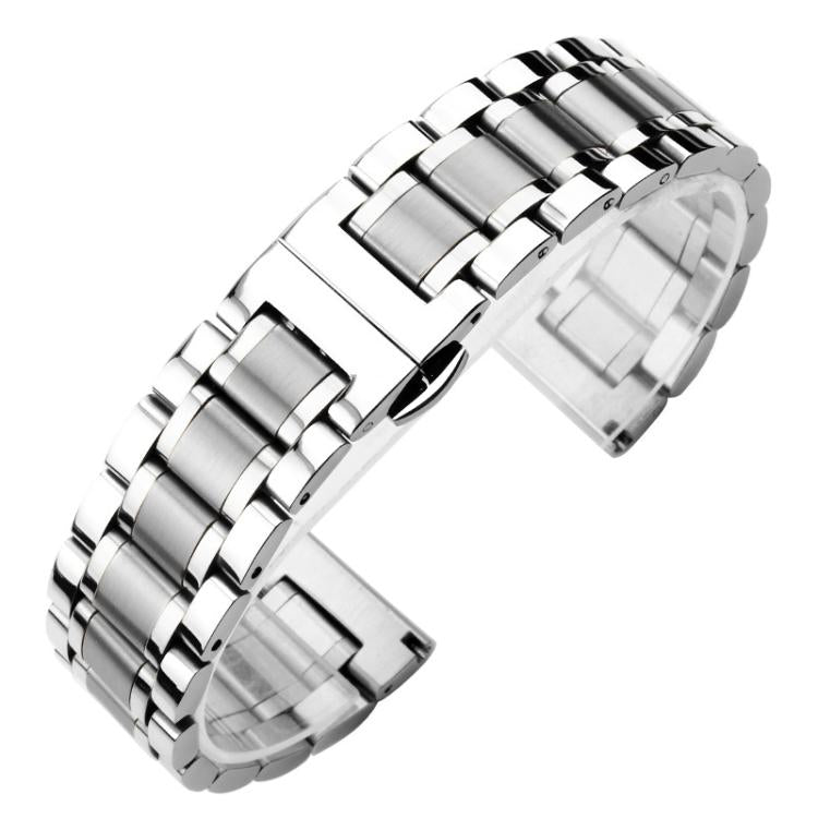 xDfind Five-bead Solid Stainless Steel Butterfly Buckle Watch Band