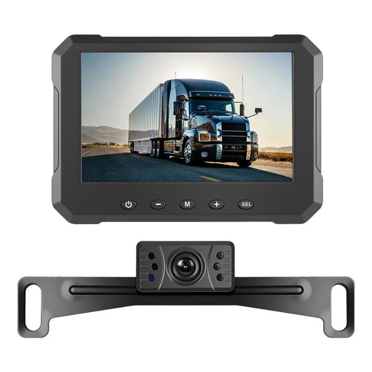 5 inch Digital Wired 1 to 1 Reversing Display Screen Car Central Control Machine Set, With Europe Short License Plate Holder, With North America Long License Plate Holder