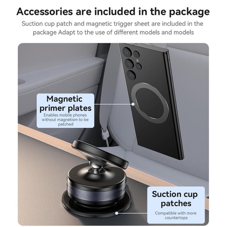 Yesido C224 Electric Vacuum Suction Cup MagSafe Car Mount with 360 Degree Rotating Base