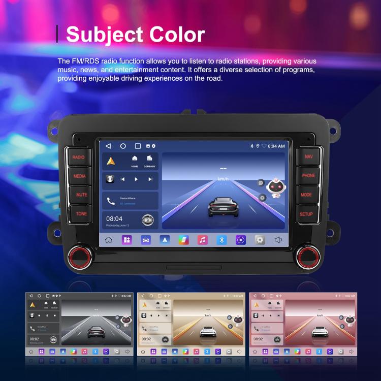 For Volkswagen Android 15 7 inch Horizontal Screen Car Player Car Central Control Navigation, Standard, Standard+AHD+Microphone