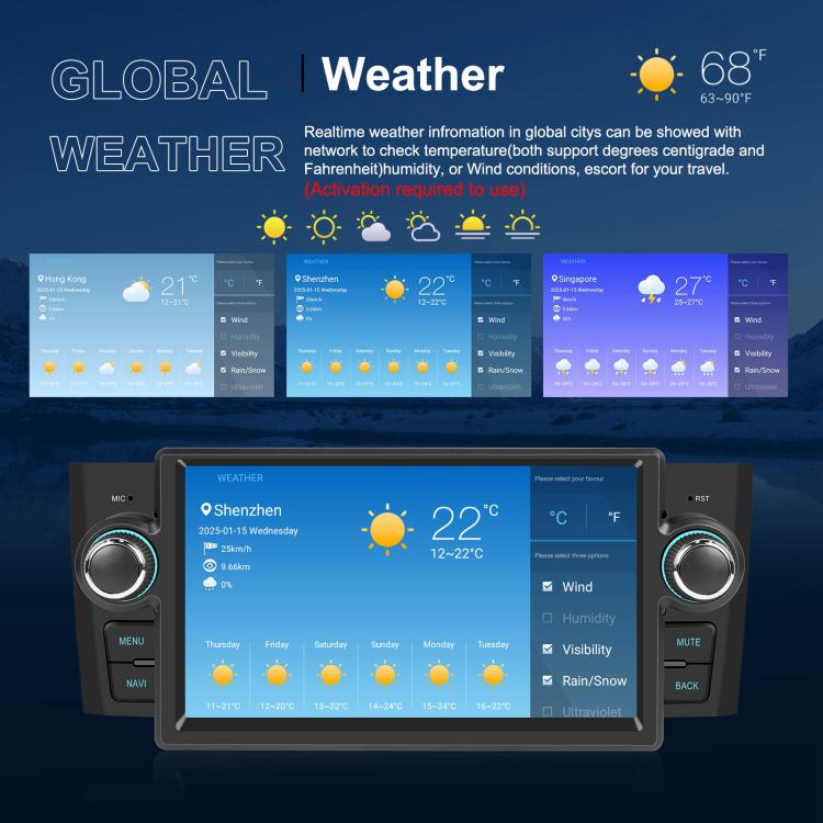 For Fiat Punto 2005-2009 Android 15 7 inch 4G+64G Car Central Control Audio Video Navigation, Standard, Standard+AHD+Microphone