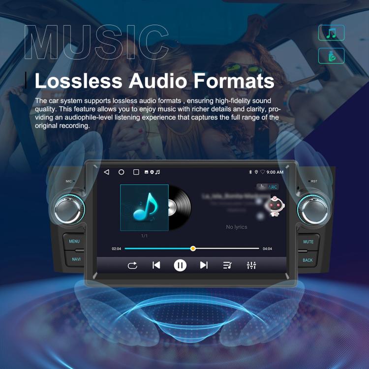 For Fiat Punto 2005-2009 Android 15 7 inch 4G+64G Car Central Control Audio Video Navigation, Standard, Standard+AHD+Microphone