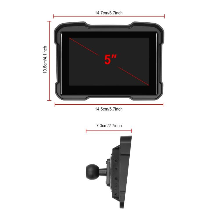 Motorcycle Wireless CarPlay and Android Auto 5 inch HD Screen Waterproof Navigator