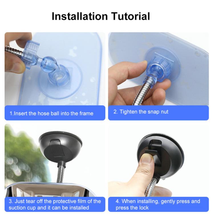 Car Suction Cup Type Wide-angle Rearview Auxiliary Mirror, Suction Cup Type