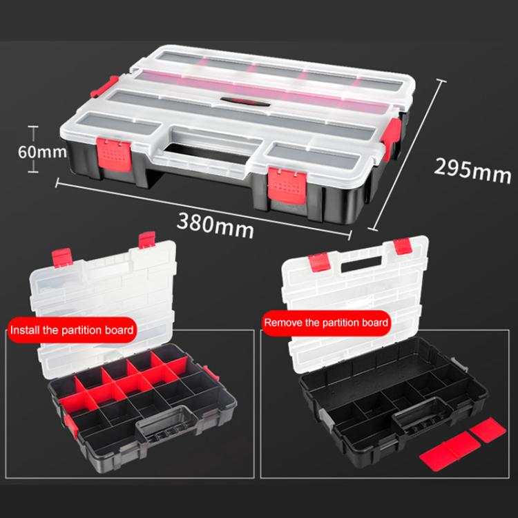 Hardware Parts Portable Multi-functional Compartment Storage Box, 38x29.5xcm
