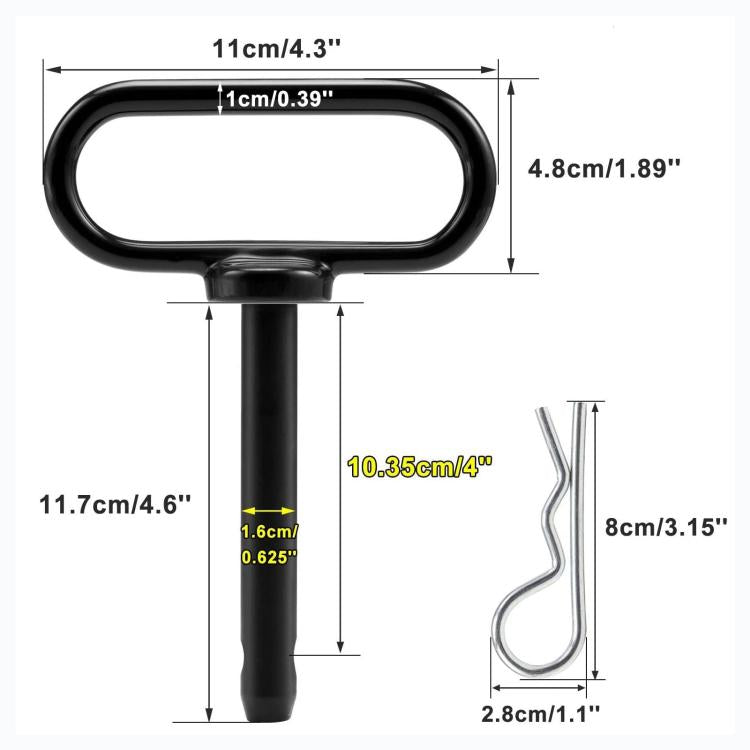 2pcs 5/8 inch Lawn Tow Behind Attachment Hitch Tractor Towing Hitch Pin
